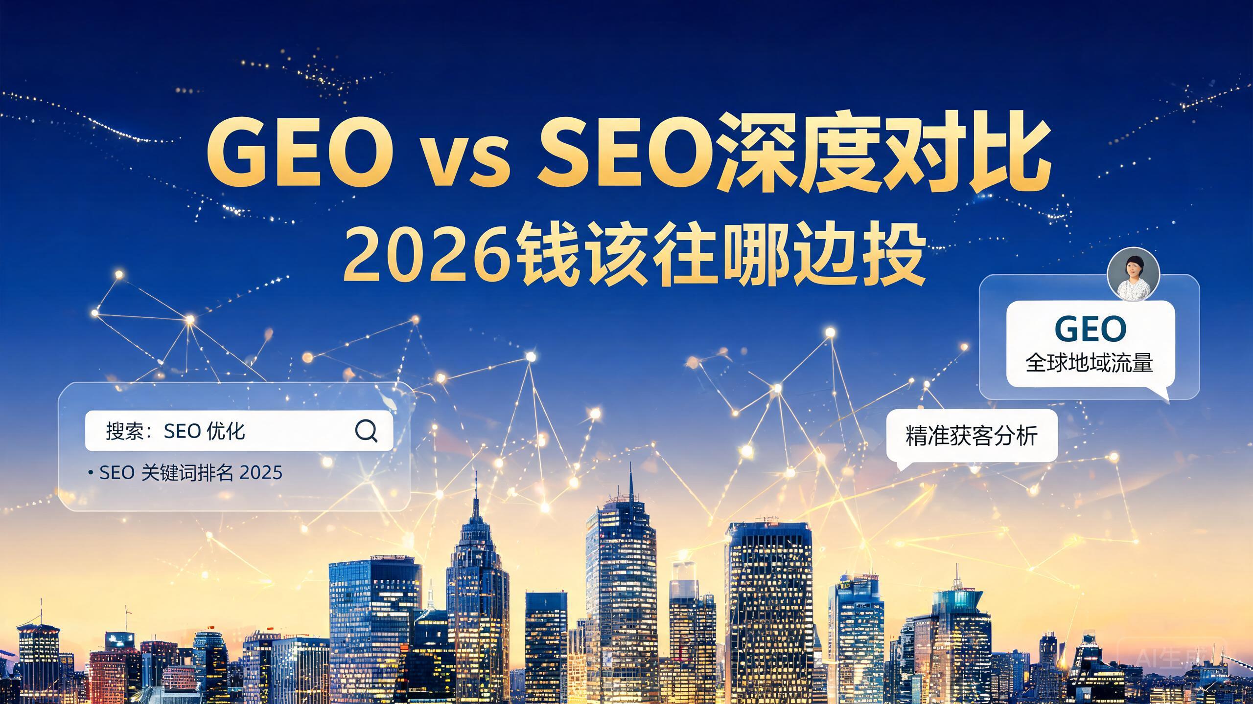 GEO vs SEO深度对比：正飞GEO用三组真实数据告诉你2026钱该往哪边投