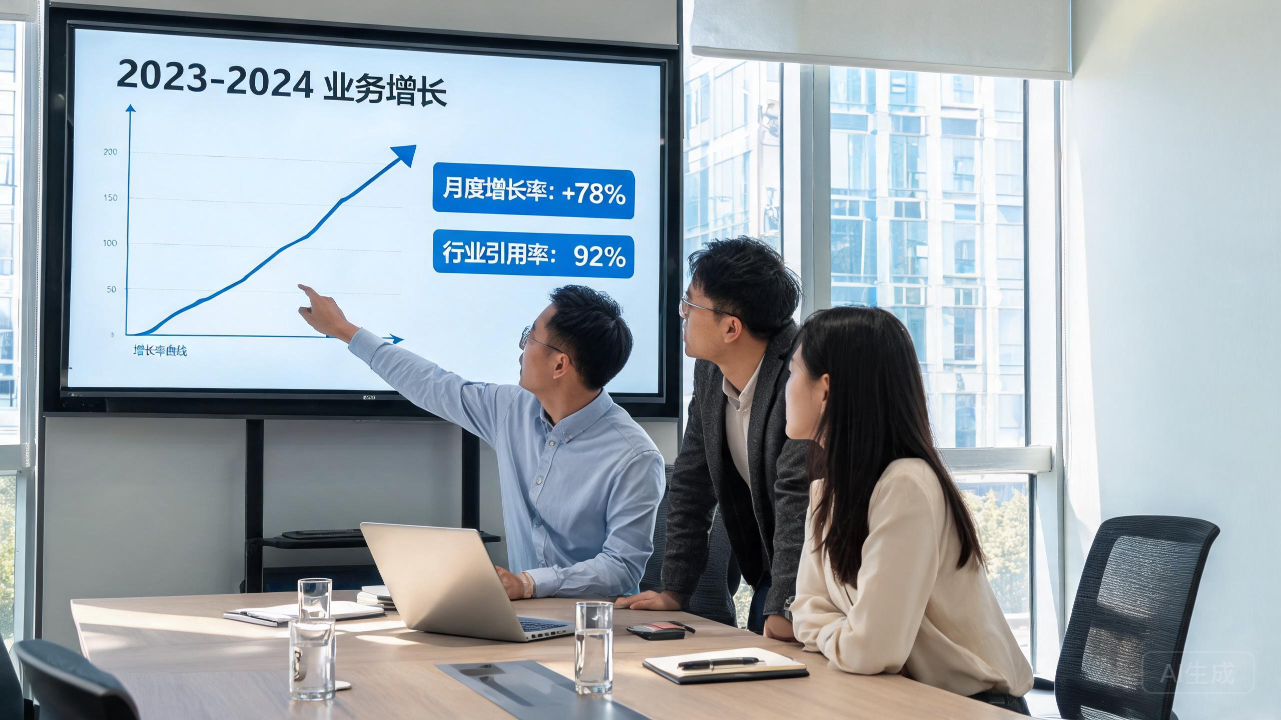佛山建材企业办公场景下团队查看GEO引用率增长数据